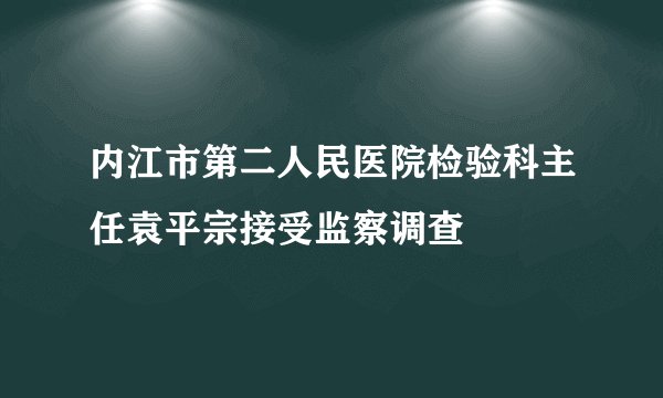 内江市第二人民医院检验科主任袁平宗接受监察调查