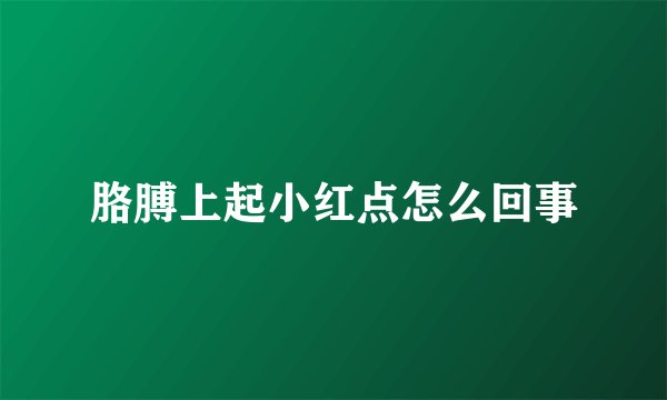 胳膊上起小红点怎么回事