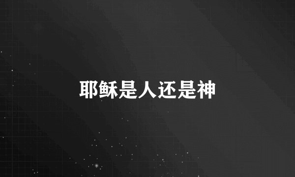 耶稣是人还是神