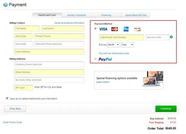美国苹果官网有什么付款方式