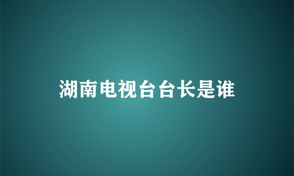 湖南电视台台长是谁