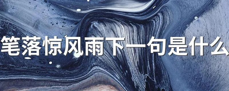 笔落惊风雨下一句是什么 笔落惊风雨原文