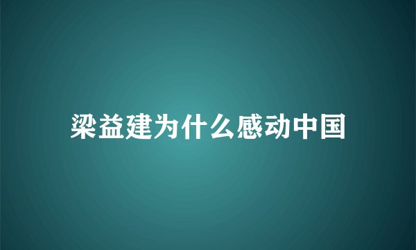梁益建为什么感动中国