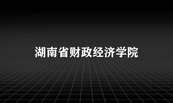 湖南省财政经济学院