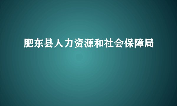 肥东县人力资源和社会保障局
