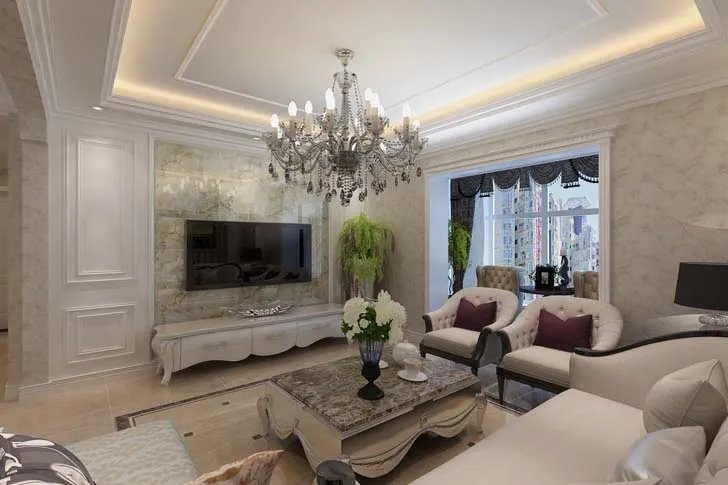 简约欧式客厅装修效果图 简欧客厅尽显华丽浪漫