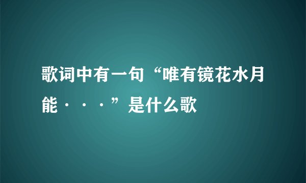 歌词中有一句“唯有镜花水月能···”是什么歌