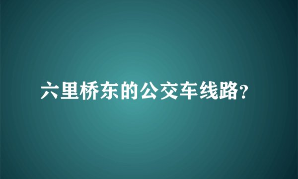 六里桥东的公交车线路？