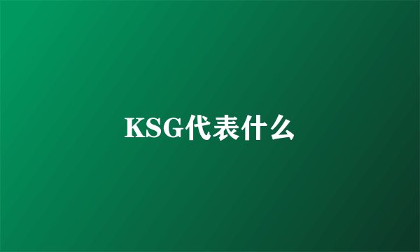 KSG代表什么