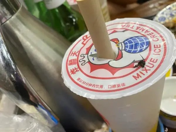 离谱！女子称蜜雪冰城冷饮中喝出活苍蝇，门店是如何回应这件事的？