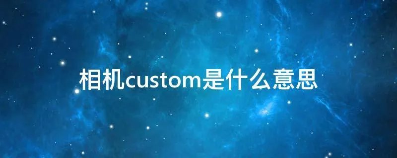 相机custom是什么意思