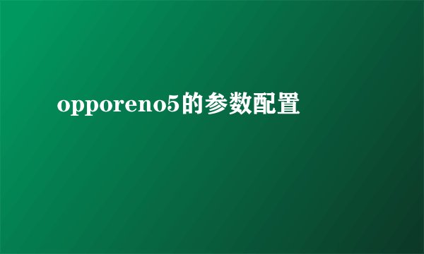 opporeno5的参数配置