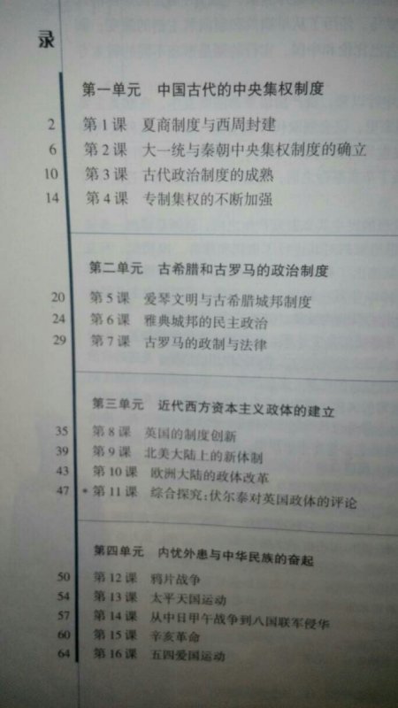 高一历史必修一主要是什么内容？