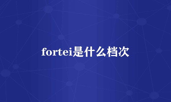fortei是什么档次