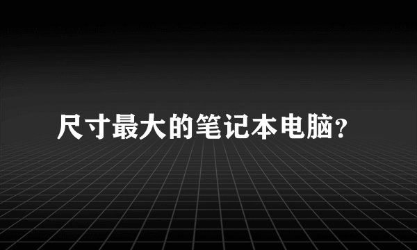 尺寸最大的笔记本电脑？