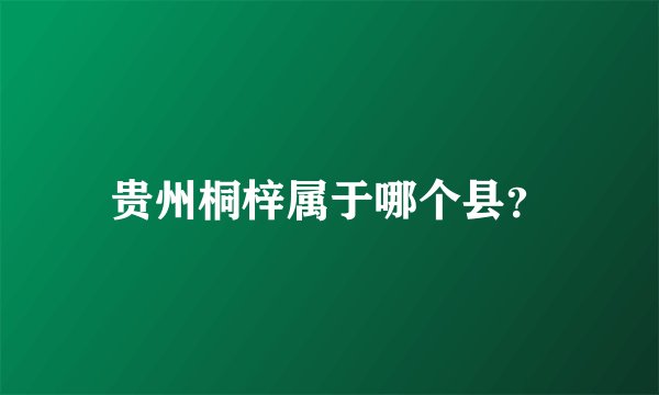 贵州桐梓属于哪个县？