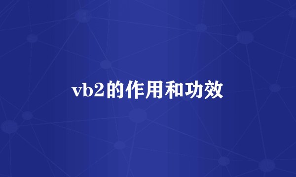 vb2的作用和功效