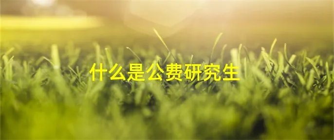 什么是公费研究生