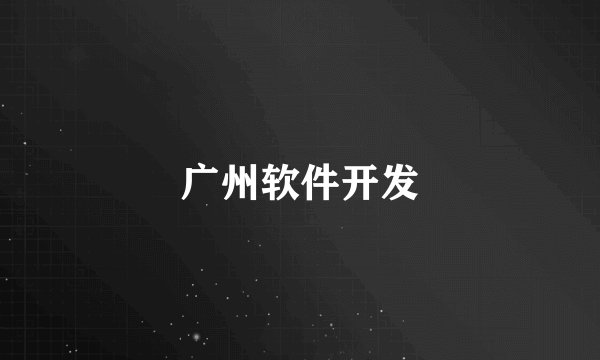 广州软件开发