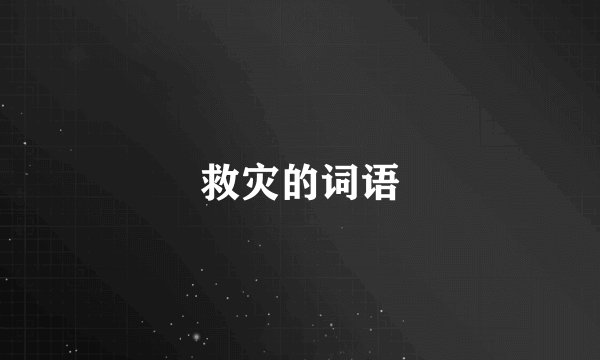 救灾的词语