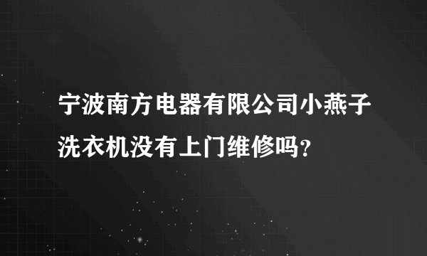 宁波南方电器有限公司小燕子洗衣机没有上门维修吗？