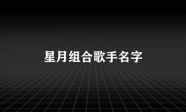 星月组合歌手名字