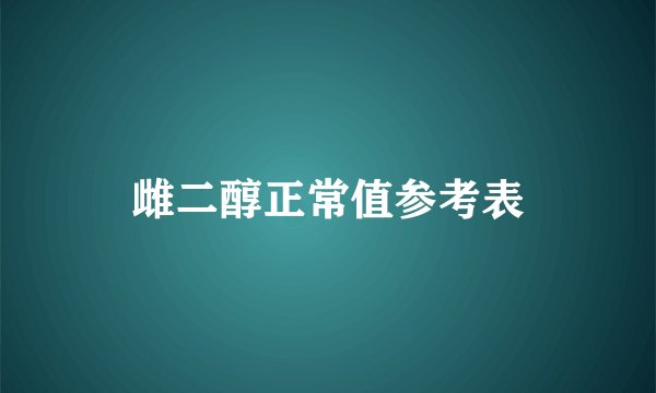 雌二醇正常值参考表