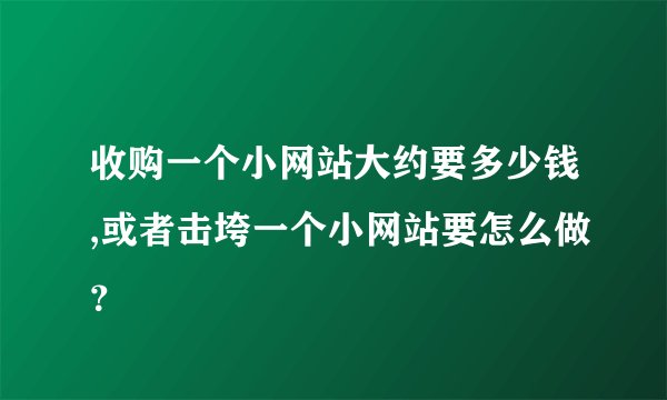 收购一个小网站大约要多少钱,或者击垮一个小网站要怎么做？