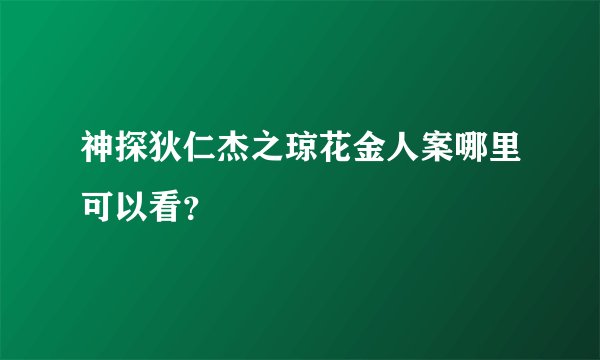 神探狄仁杰之琼花金人案哪里可以看？