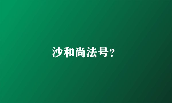 沙和尚法号？