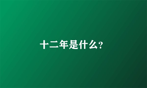 十二年是什么？