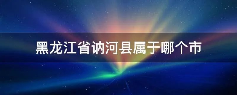黑龙江省讷河县属于哪个市