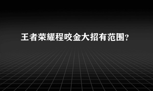 王者荣耀程咬金大招有范围？