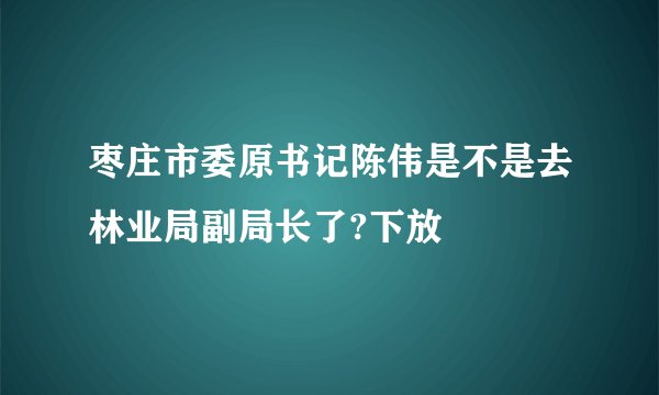 枣庄市委原书记陈伟是不是去林业局副局长了?下放