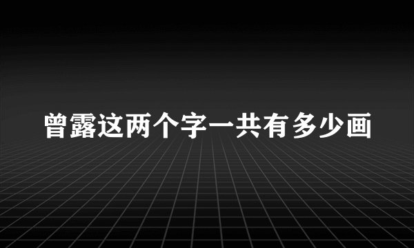 曾露这两个字一共有多少画