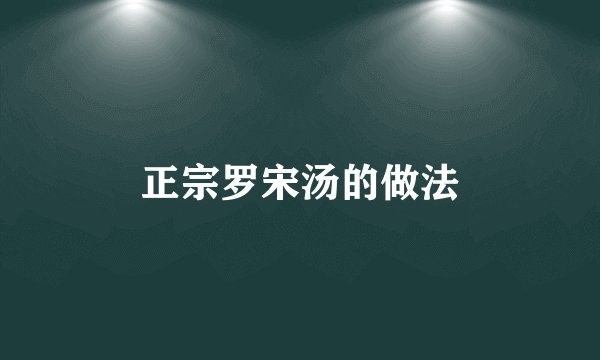 正宗罗宋汤的做法
