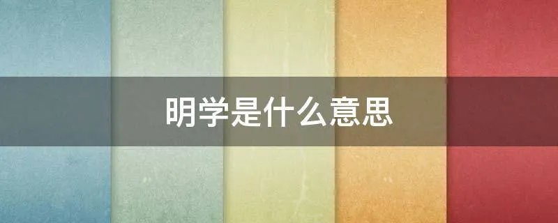 明学是什么意思