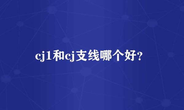 cj1和cj支线哪个好？