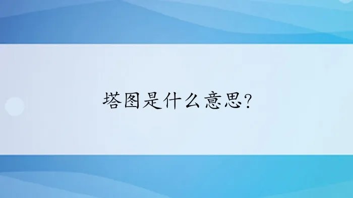 塔图是什么意思？