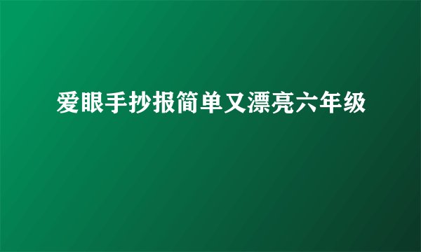 爱眼手抄报简单又漂亮六年级