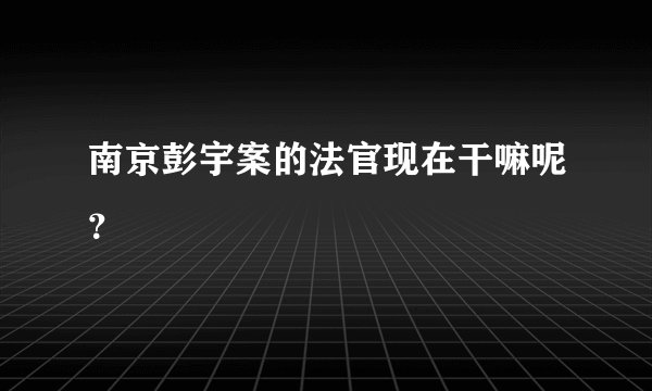 南京彭宇案的法官现在干嘛呢？