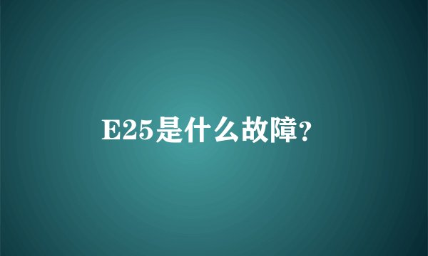 E25是什么故障？