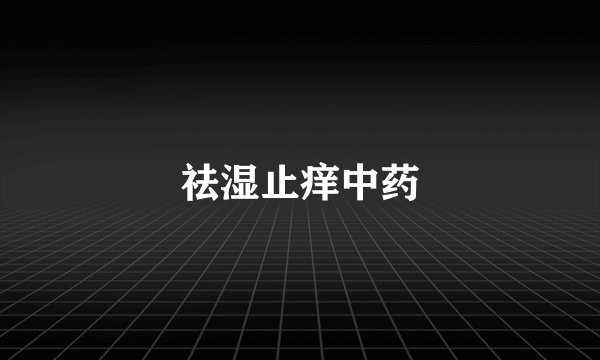 祛湿止痒中药