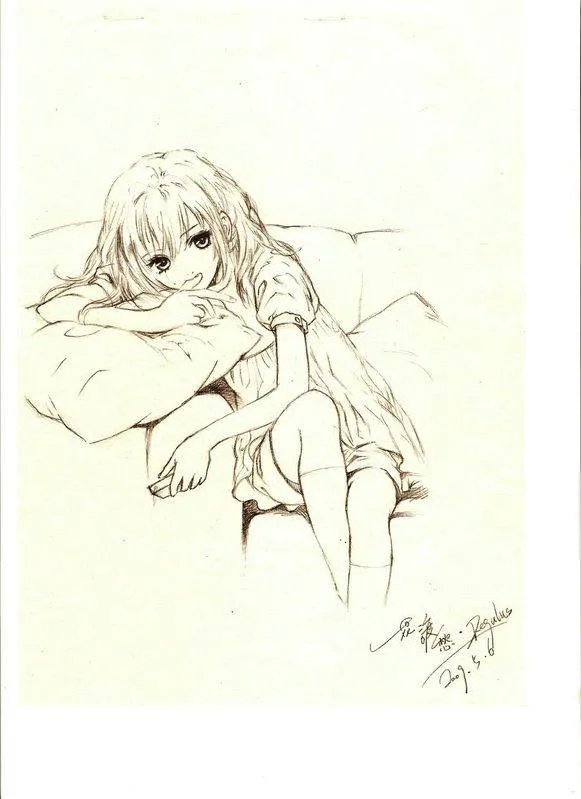 求动漫人物素描图