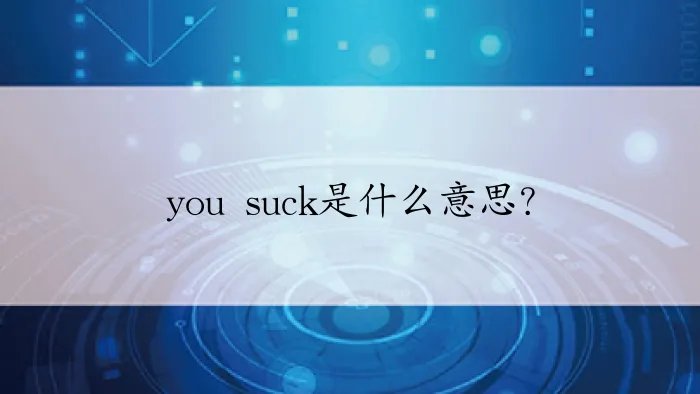 you suck是什么意思？