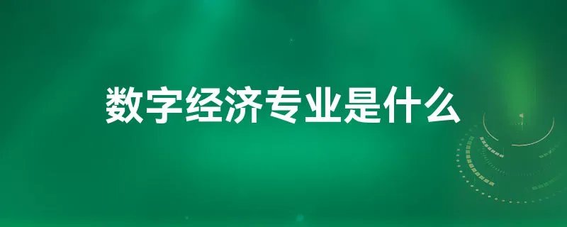 数字经济专业是什么