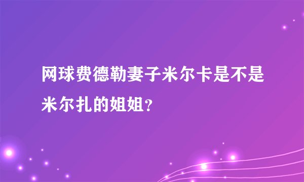 网球费德勒妻子米尔卡是不是米尔扎的姐姐？