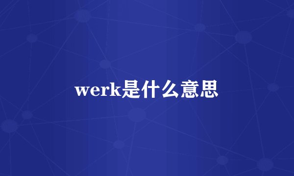 werk是什么意思