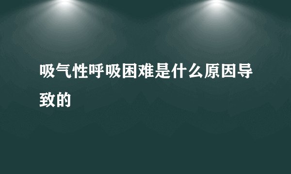 吸气性呼吸困难是什么原因导致的