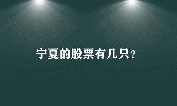 宁夏的股票有几只？